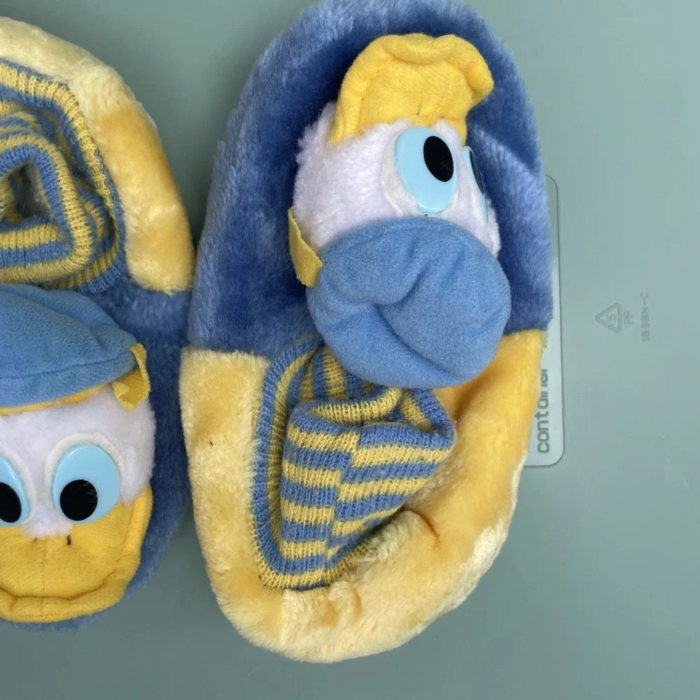 Vintage Kids Donald Duck Slippers Size 11/12 House Shoes Mickey Mouse & Friends